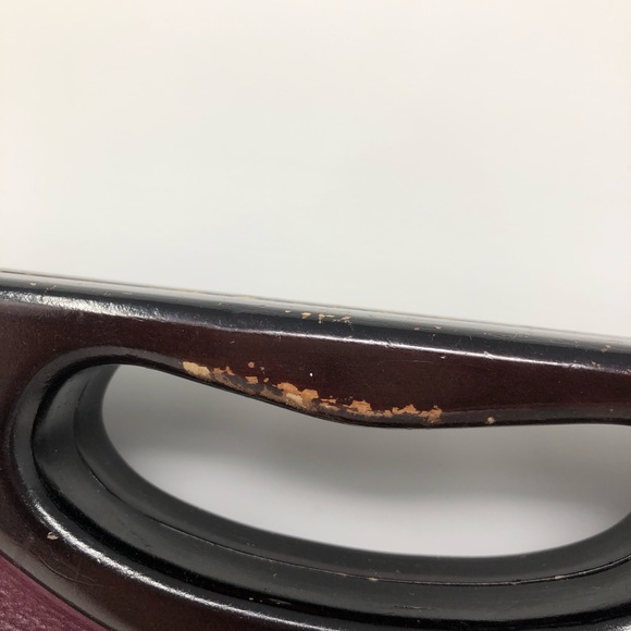 Rebecca Minkoff Lovers Clutch - Purple Red leather and wooden handle - Picture 4 of 12